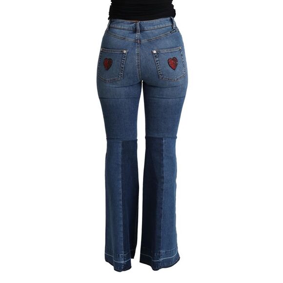 Dolce & Gabbana Dolce Gabbana Amore Jeans Flare Blue Women Blue Jeans & Pants - Picture 3 of 3
